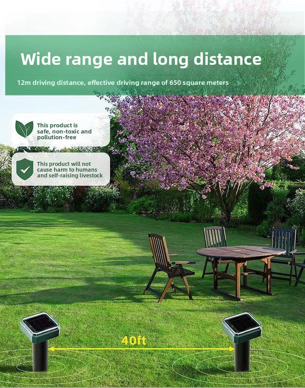 3PCS Solar Sonic Snake & Rodent Repeller Stakes - Mixed Set (Square, Round & Octagonal) - Outdoor Waterproof V888-ELOSUNG41776