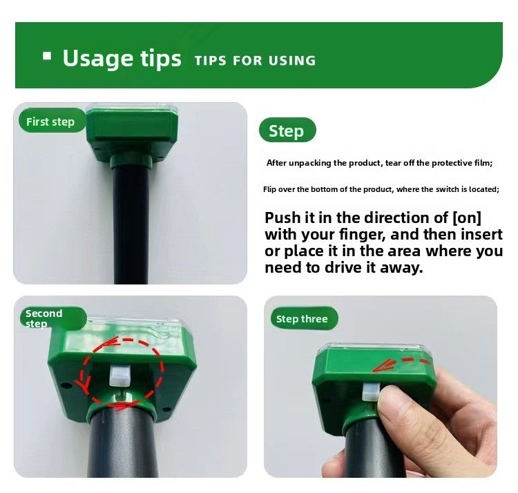 3PCS Solar Sonic Snake & Rodent Repeller Stakes - Mixed Set (Square, Round & Octagonal) - Outdoor Waterproof V888-ELOSUNG41776