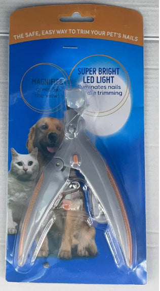 Illuminated Pet Nail Clippers with 5x Magnifier & LED Light - Professional Safety Claw Trimmer for Dogs & V888-ELOSUNG41777