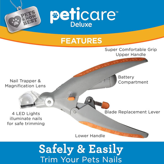 Illuminated Pet Nail Clippers with 5x Magnifier & LED Light - Professional Safety Claw Trimmer for Dogs & V888-ELOSUNG41777
