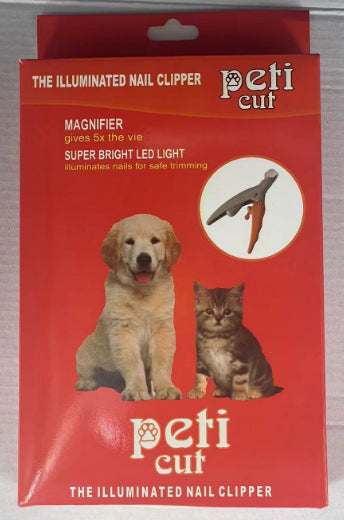Illuminated Pet Nail Clippers with LED Light & Magnifier - Safety Claw Trimmer for Dogs & Cats - Lightweight V888-ELOSUNG41779