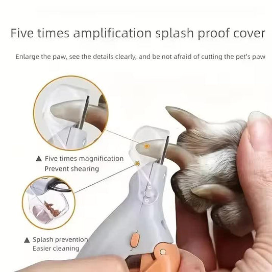 Illuminated Pet Nail Clippers with LED Light & Magnifier - Safety Claw Trimmer for Dogs & Cats - Lightweight V888-ELOSUNG41779