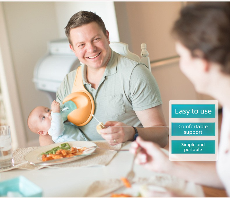 Hands-Free Baby Bottle Holder - Shoulder Mounted Feeding Aid for Parents - Anti-Slip & Adjustable Design - V888-ELOSUNG41786