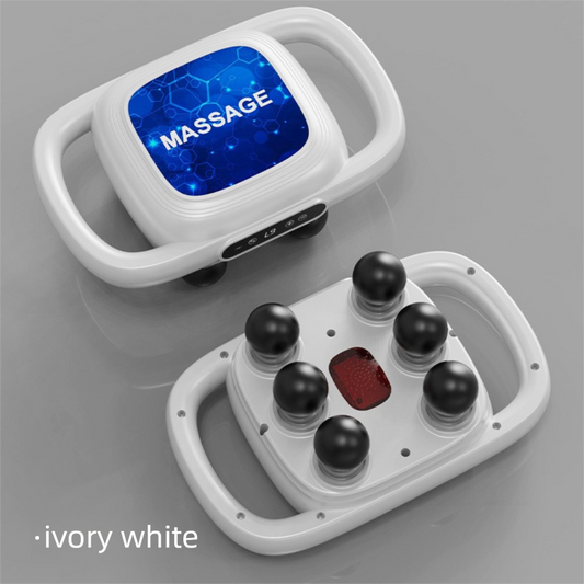 6-Head Deep Tissue Percussion Massager - Cordless Electric Muscle Gun with Red Light Therapy - 9 Speed Dual V888-ELOSUNG41804