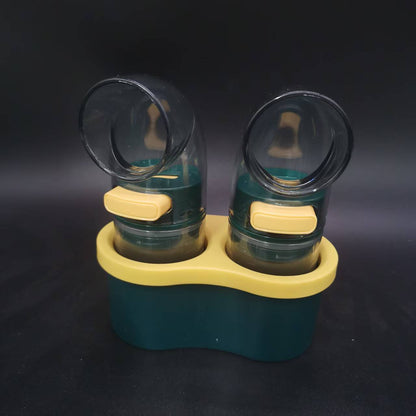 2 PCS Quantitative Salt & Spice Dispenser Set with Storage Base - 0.5g Precise Metering Shakers for Salt & V888-ELOSUNG41829