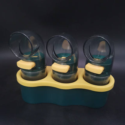3 PCS Quantitative Salt & Spice Dispenser Set with Storage Base - 0.5g Precise Metering Shakers for Salt, V888-ELOSUNG41830