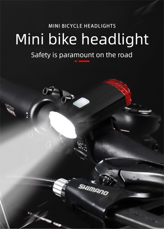 USB Rechargeable Mini Bike Light Front & Rear Combo - 150 Lumen LED High Brightness Safety Lamp for Cycling - V888-ELOSUNG41857