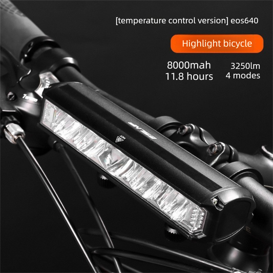 EOS640 Upgraded 3250 Lumen Super Bright Bike Light with Stable Dual Bracket Mount - 8000mAh Long Life Battery V888-ELOSUNG41866