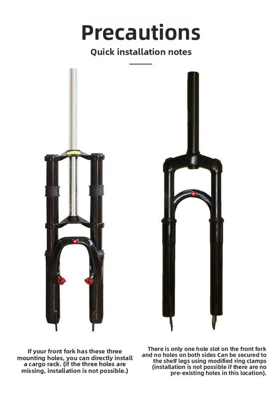 Universal Aluminium Bicycle Front Rack Carrier with Mounting Hose Clamps for MTB Fork Cargo Shelf Black V888-ELOSUNG41875