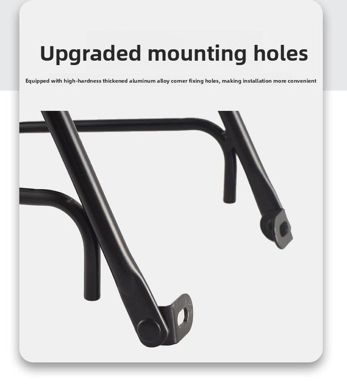 Universal Aluminium Bicycle Front Rack Carrier with Mounting Hose Clamps for MTB Fork Cargo Shelf Black V888-ELOSUNG41875