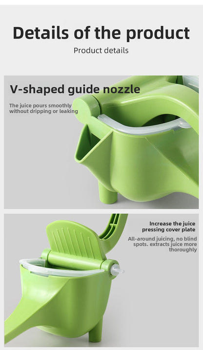 Manual Fruit Juicer Hand Press Citrus Squeezer Lemon Orange Lime Extractor Portable Food Grade PP Green Easy V888-ELOSUNG41886