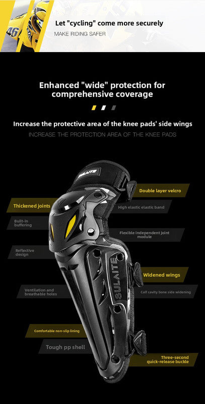 4 Piece Motorcycle Protective Gear Set Knee Pads and Elbow Guards Motocross Shin Armour Quick Release Hard V888-ELOSUNG41892