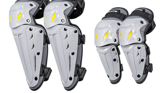 SULAITE CE Level 1 Certified 4 Piece Motorcycle Protective Gear Set Grey Knee Pads and Elbow Guards Long Shin V888-ELOSUNG41895