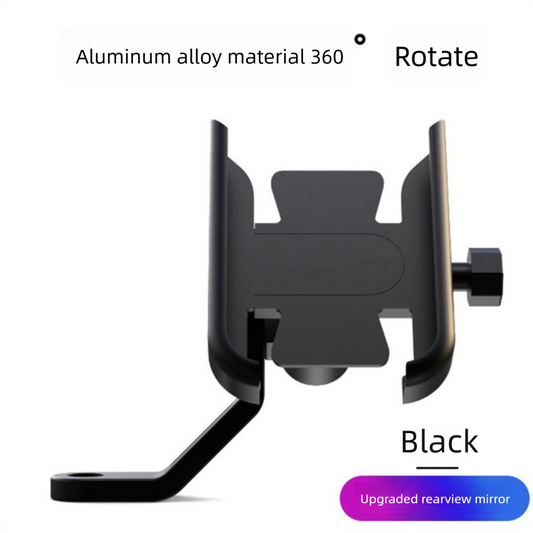 Universal Aluminium Motorcycle Phone Holder Rearview Mirror Mount 360 Rotation Anti-Shake M3 Metal for V888-ELOSUNG41901