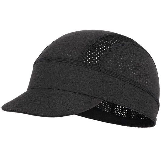 Black Mesh Cycling Cap Under Helmet Liner Breathable Skull Cap with Flip Up Brim Sun Shade Moisture Wicking V888-ELOSUNG41910