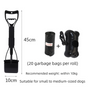 Medium Foldable Pet Pooper Scooper 45cm Portable Dog Waste Jaw Clamp with Bone Dispenser & 20 Bags Black V888-ELOSUNG41948