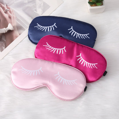 3 PCS Silky Satin Sleep Mask Set Cute Eyelash Design Soft Light Blocking Eye Cover with Adjustable Strap for V888-ELOSUNG41971