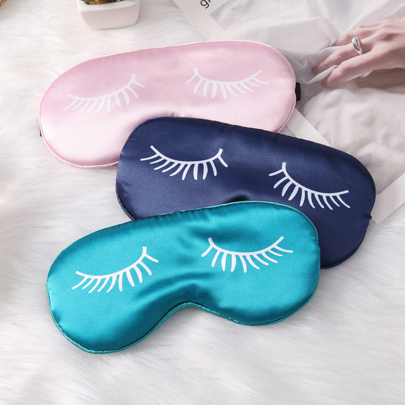 3 PCS Silky Satin Sleep Mask Set Cute Eyelash Design Soft Light Blocking Eye Cover with Adjustable Strap for V888-ELOSUNG41972