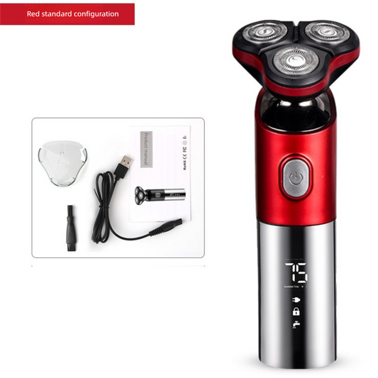 Electric Shaver for Men 3D Rotary Razor Wet and Dry Waterproof USB Rechargeable LED Display Travel Lock Gift V888-ELOSUNG41976