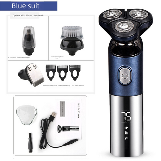 Electric Shaver for Men 3D Rotary Razor Wet and Dry Waterproof USB Rechargeable LED Display Travel Lock Gift V888-ELOSUNG41978