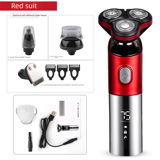 Electric Shaver for Men 3D Rotary Razor Wet and Dry Waterproof USB Rechargeable LED Display Travel Lock Gift V888-ELOSUNG41979