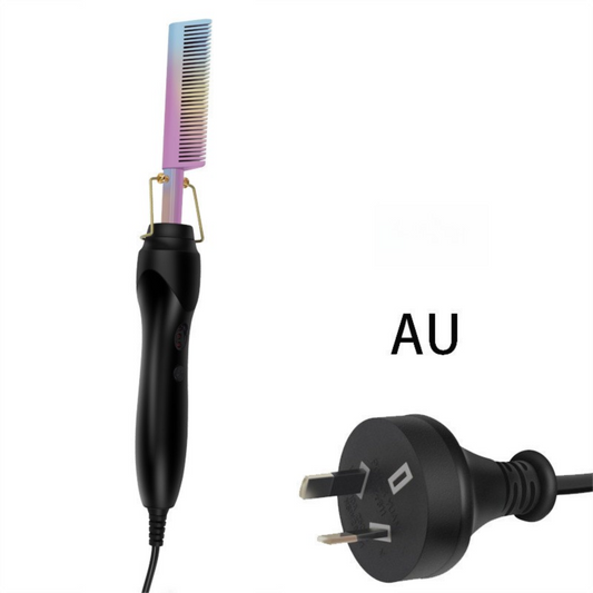 2-in-1 Electric Hot Comb Hair Straightener & Curler Titanium Alloy Heating Fast Heat Up Anti-Scald Pressing V888-ELOSUNG41983