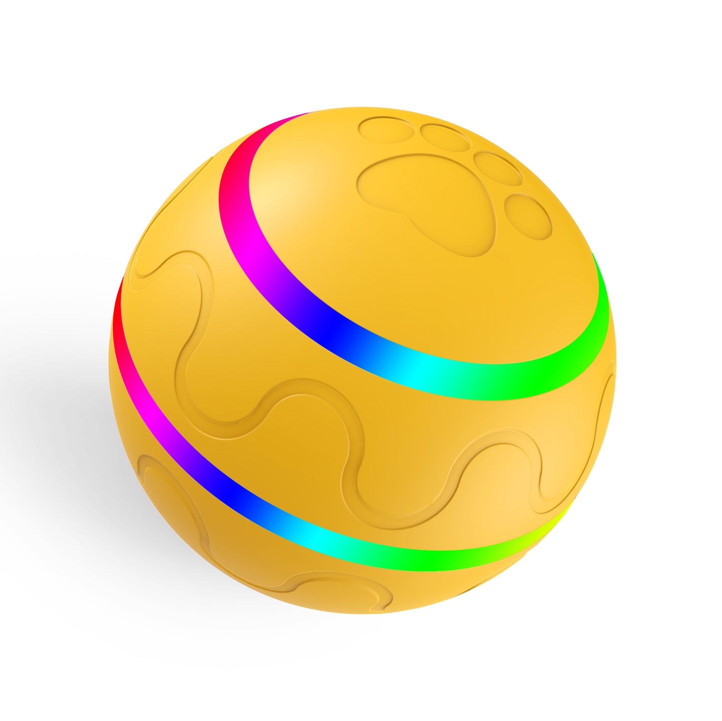 Yellow Durable TPU Smart Interactive Electric Pet Toy Ball - Automatic Bouncing Dog & Cat Chew Toy, Shaking V888-ELOSUNG42000