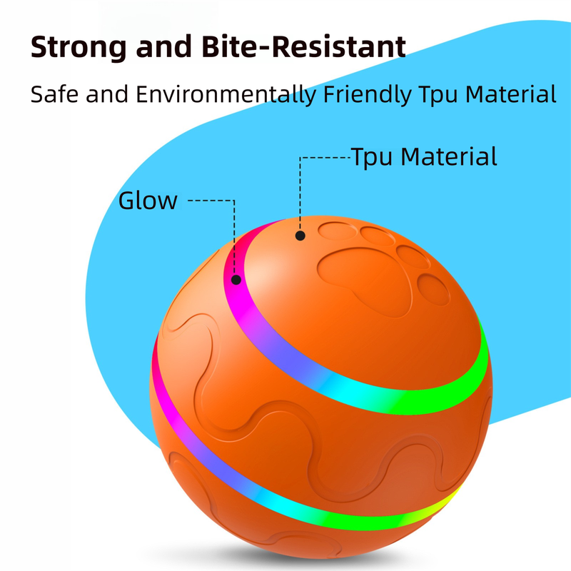 Yellow Durable TPU Smart Interactive Electric Pet Toy Ball With Remote - Automatic Normal & Crazy Mode V888-ELOSUNG42001