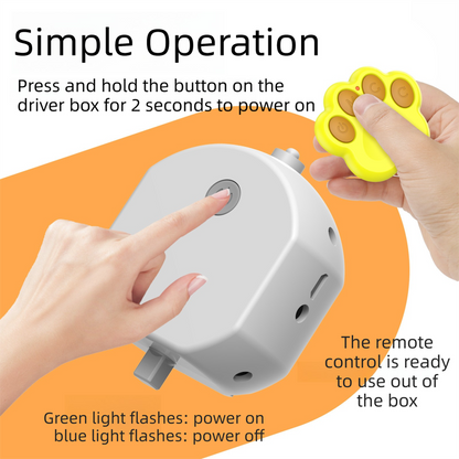 Yellow Durable TPU Smart Interactive Electric Pet Toy Ball With Remote - Automatic Normal & Crazy Mode V888-ELOSUNG42001
