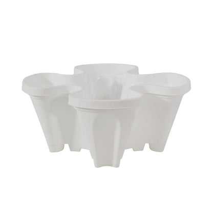 White 3-Tier Stackable Strawberry & Vegetable Planter with Mobile Wheel Tray - Space-Saving Vertical V888-ELOSUNG42002