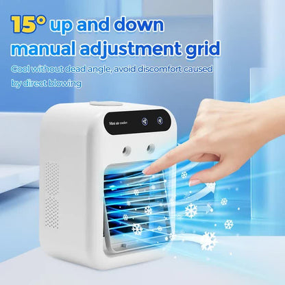 Portable 500ml Large-Capacity Air Cooler Fan - 9-Blade Strong Wind & Wide-Angle Oscillation, Easy Top-Fill V888-ELOSUNG42004