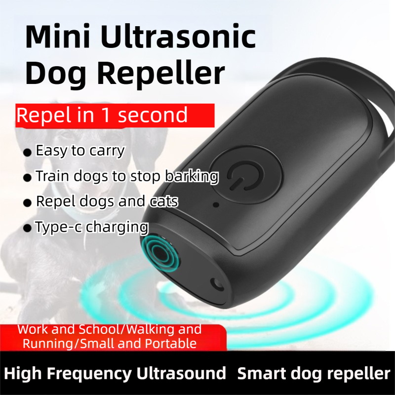 Portable Mini Single-Head Ultrasonic Dog Repeller & Trainer with LED Flashlight - Multi-Function Pet Safety V888-ELOSUNG42012