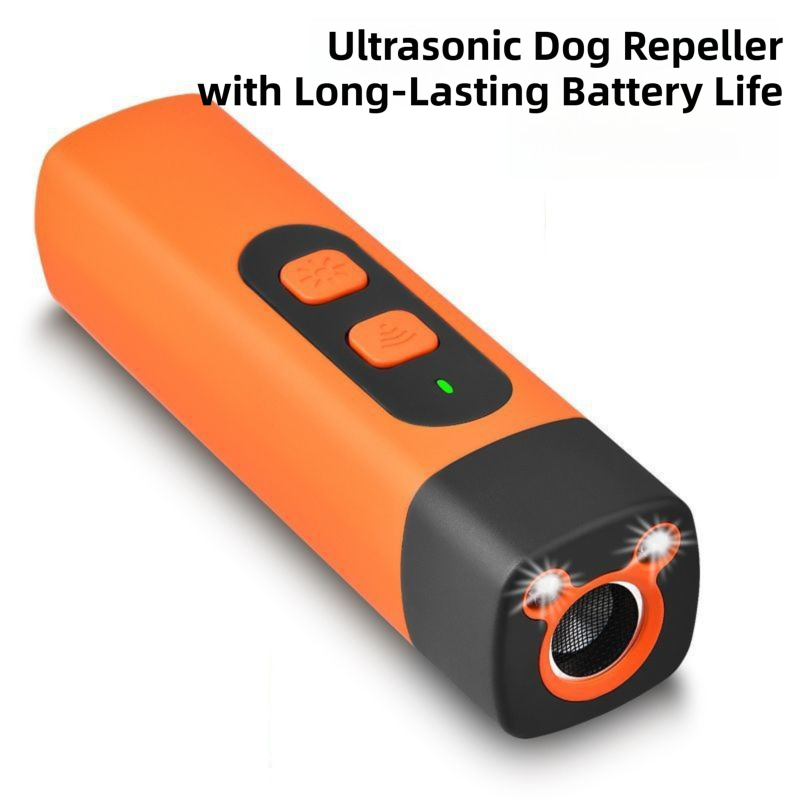 Portable Mini Single-Head Ultrasonic Dog Repeller & Trainer with LED Flashlight - Multi-Function Pet Safety V888-ELOSUNG42012