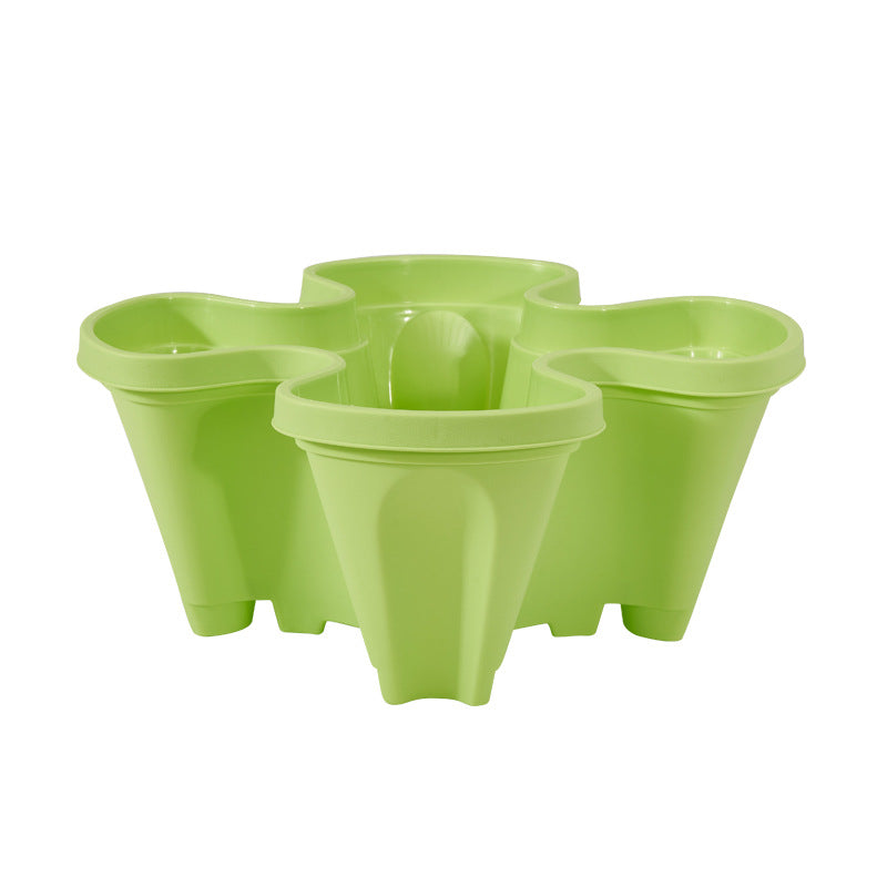 Green 3-Tier Stackable Strawberry & Vegetable Planter with Mobile Wheel Tray - Space-Saving Vertical V888-ELOSUNG42020