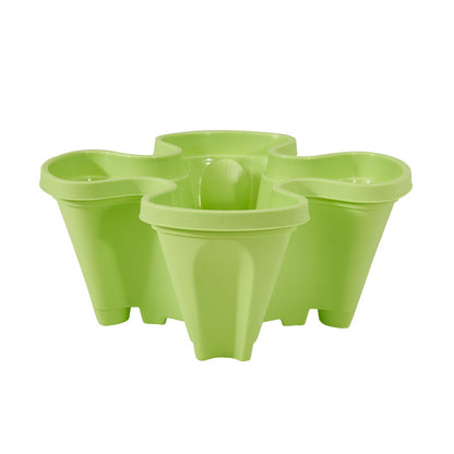 Green 3-Tier Stackable Strawberry & Vegetable Planter with Mobile Wheel Tray - Space-Saving Vertical V888-ELOSUNG42020