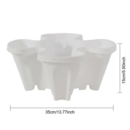 Pink 3-Tier Stackable Strawberry & Vegetable Planter with Mobile Wheel Tray - Space-Saving Vertical Gardening V888-ELOSUNG42021