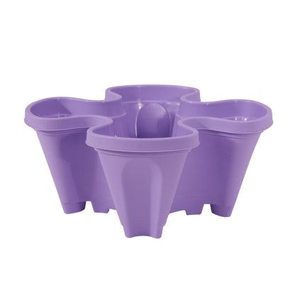 Purple 3-Tier Stackable Strawberry & Vegetable Planter with Mobile Wheel Tray - Space-Saving Vertical V888-ELOSUNG42023