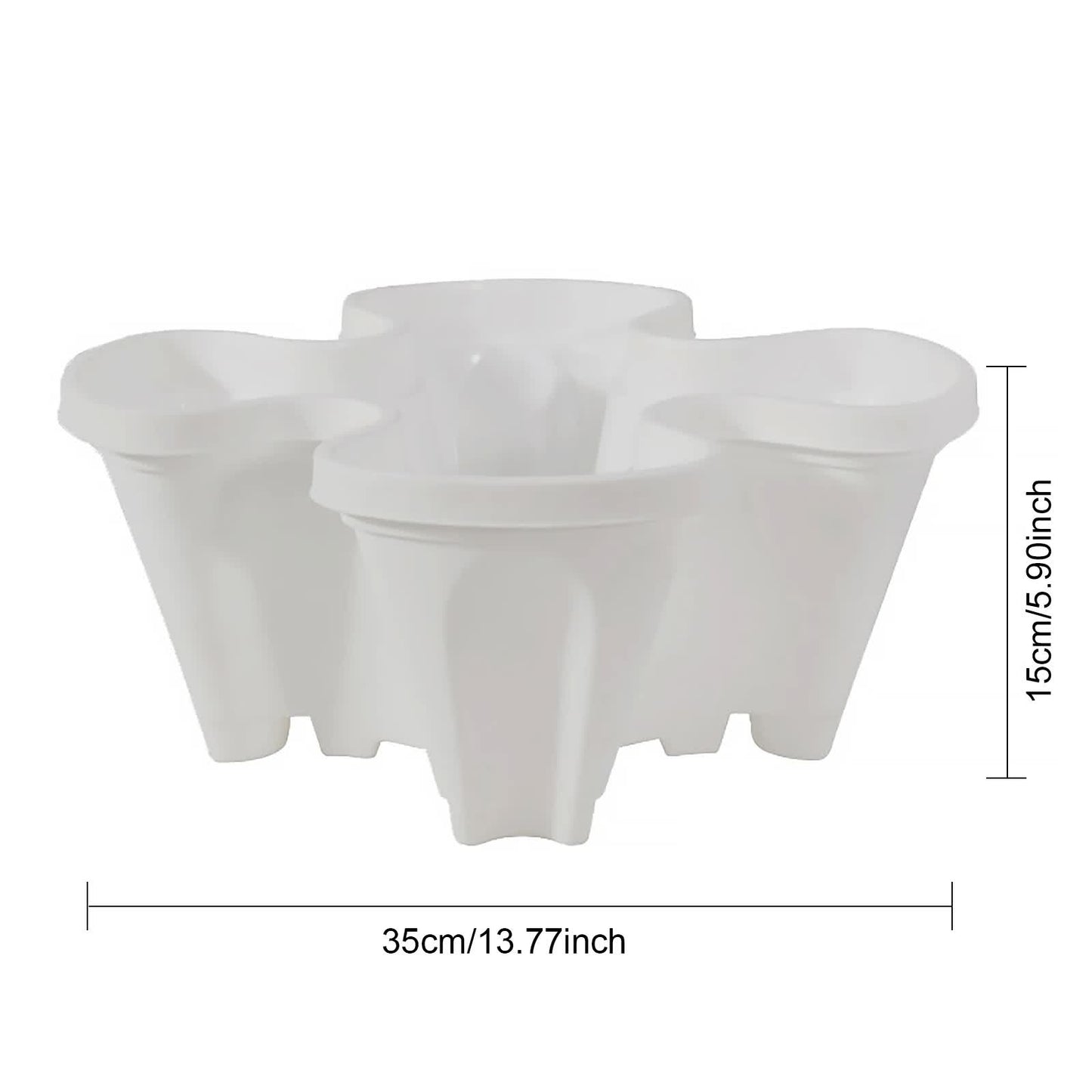 Beige 3-Tier Stackable Strawberry & Vegetable Planter with Mobile Wheel Tray - Space-Saving Vertical V888-ELOSUNG42024