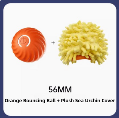 Orange Interactive Gravity Bouncing Dog Toy Ball(56MM) - Smart Automatic Teasing Pet Toy, Durable TPR with V888-ELOSUNG42032