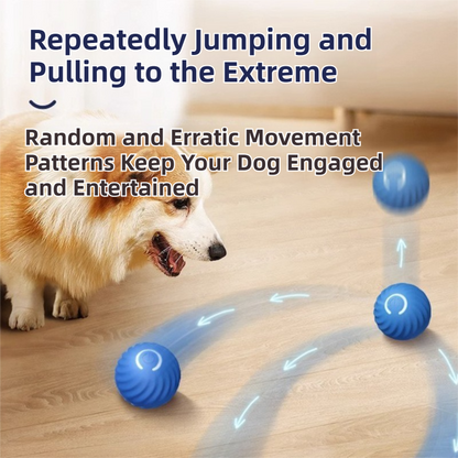 Blue Interactive Gravity Bouncing Dog Toy Ball(67MM) - Smart Automatic Teasing Pet Toy, Durable TPR with V888-ELOSUNG42033