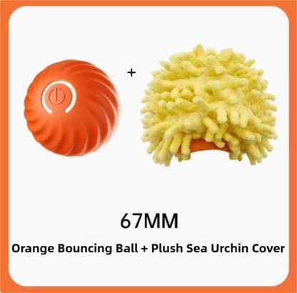Orange Interactive Gravity Bouncing Dog Toy Ball(67MM) - Smart Automatic Teasing Pet Toy, Durable TPR with V888-ELOSUNG42034