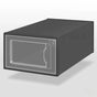 2-Pack Black Clear Stackable Shoe Storage Organizer Boxes - Durable Plastic Sneaker Display and Closet V888-ELOSUNG42038