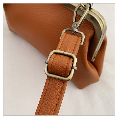 Light Purple Retro Women's Shell Handbag - European Style Clip Lock Closure PU Clutch/Shoulder Bag with Chain V888-ELOSUNG42041