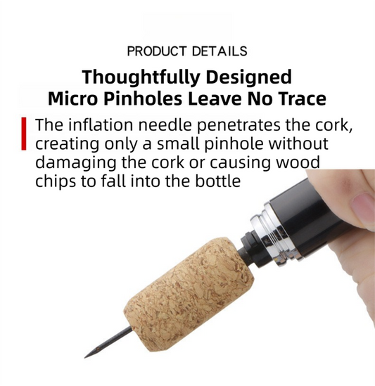 Black Pen-Style Air Pressure Wine Bottle Opener with Vacuum Wine Stopper Set - Effortless Cork Removal for V888-ELOSUNG42061