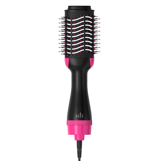 2-in-1 Black-Pink Negative Ion Hot Air Styler Brush - 7-Level Temp & 3-Gear Speed, Fast Drying Blow Dryer & V888-ELOSUNG42067