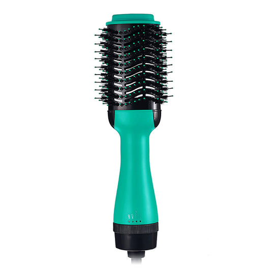 2-in-1 Black-Green Negative Ion Hot Air Styler Brush - 7-Level Temp & 3-Gear Speed, Fast Drying Blow Dryer & V888-ELOSUNG42068