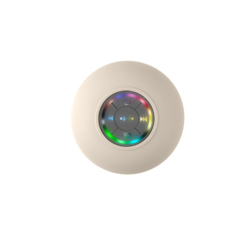 White IPX4 Waterproof Portable Bluetooth Shower Speaker with Suction Cup & LED Light - Multi-Use As Phone V888-ELOSUNG42070