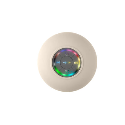 White IPX4 Waterproof Portable Bluetooth Shower Speaker with Suction Cup & LED Light - Multi-Use As Phone V888-ELOSUNG42070