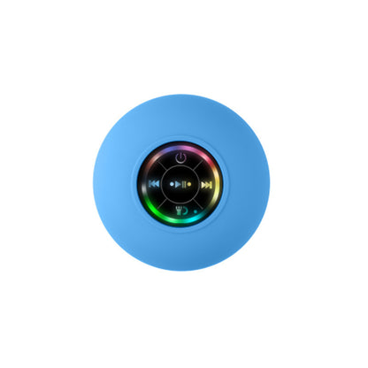 Blue IPX4 Waterproof Portable Bluetooth Shower Speaker with Suction Cup & LED Light - Multi-Use As Phone V888-ELOSUNG42073