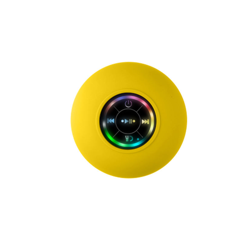 Yellow IPX4 Waterproof Portable Bluetooth Shower Speaker with Suction Cup & LED Light - Multi-Use As Phone V888-ELOSUNG42074